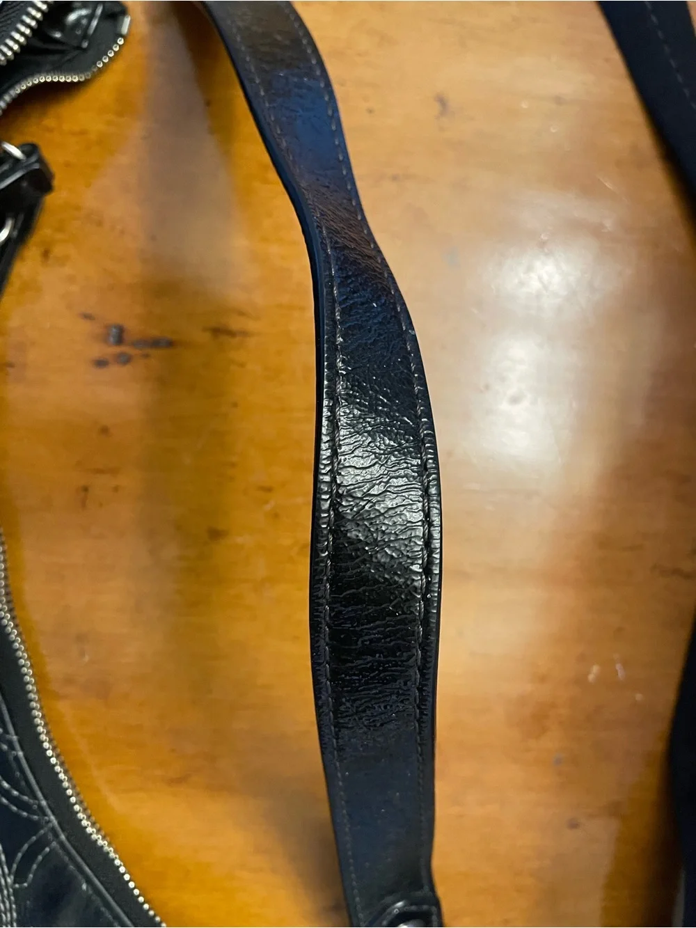 Coach Black Signature Leather Hobo Shoulder Bag